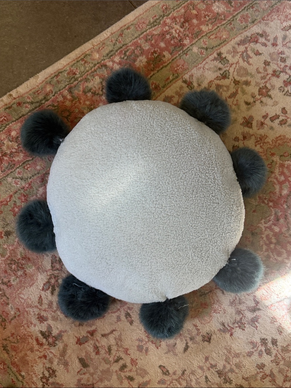 Anthropologie Lila Pillow - Plush Pom-Pom Round Mint Pillow